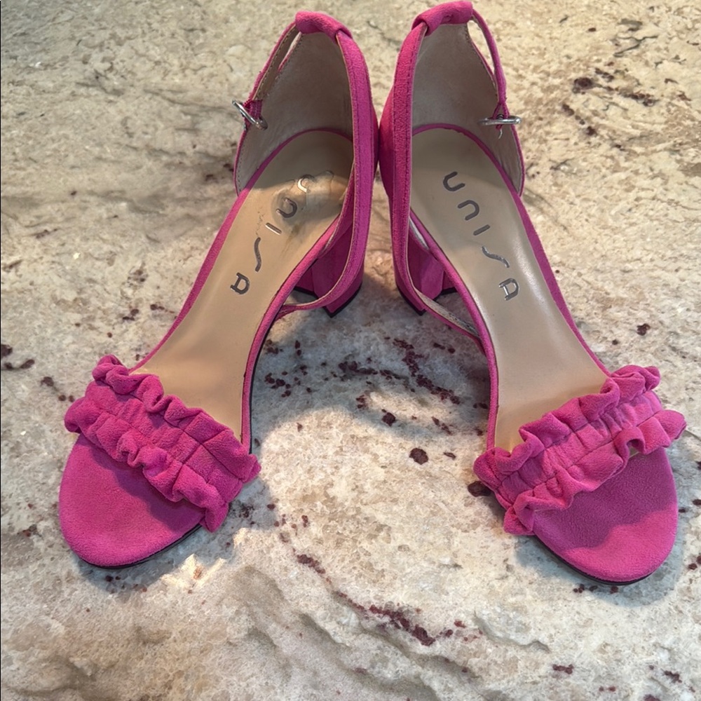 Unisa Pink Ruffle Heels